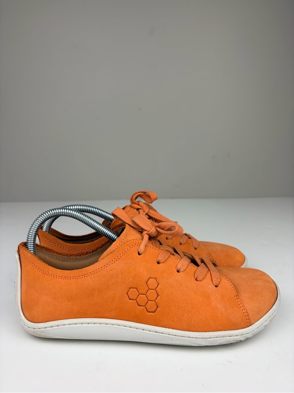 Vivobarefoot Addis Leather Barefoot Sneakers Orange EU 40 US 9 Minimalist Shoes